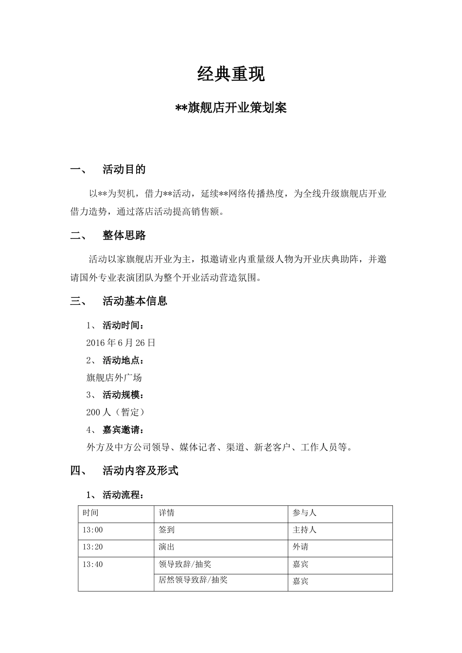 某进口品牌旗舰店开业策划案.docx_第1页