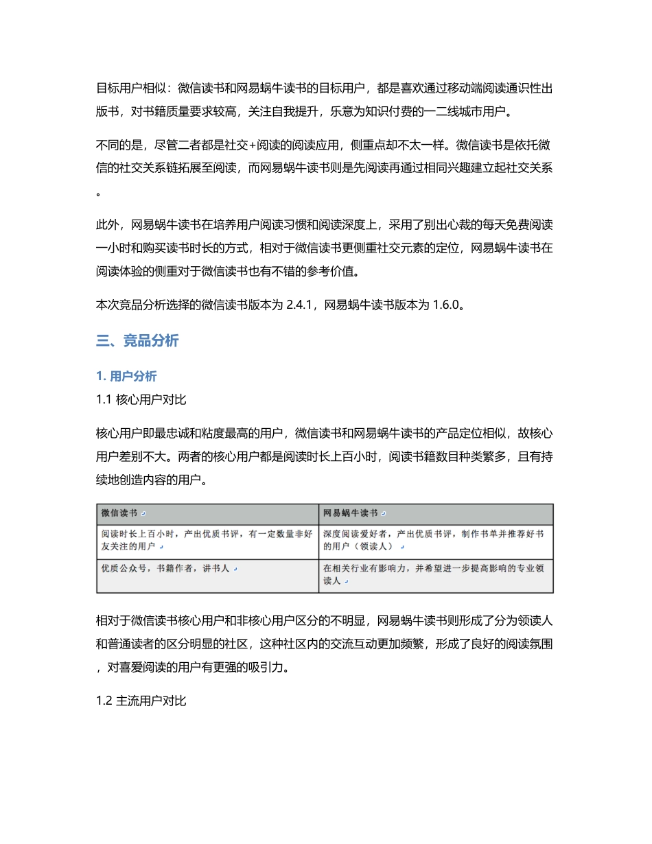 深度竞品分析报告：微信读书和网易蜗牛读书.pdf_第2页