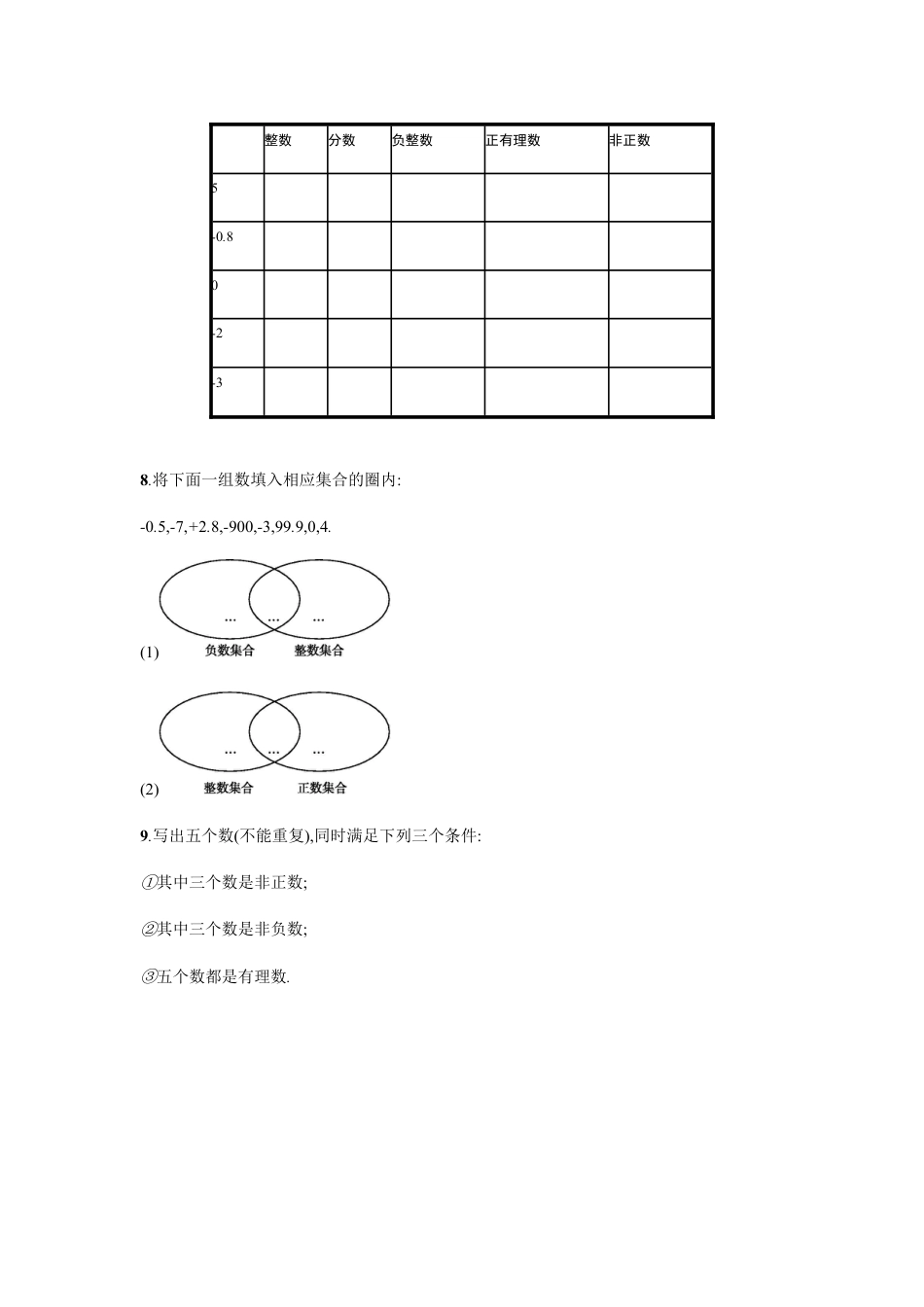 7年级上册-练习题试卷试题-人教版初中数学【人教版】七上：1.2.1《有理数》课时练习（含答案）.doc_第2页