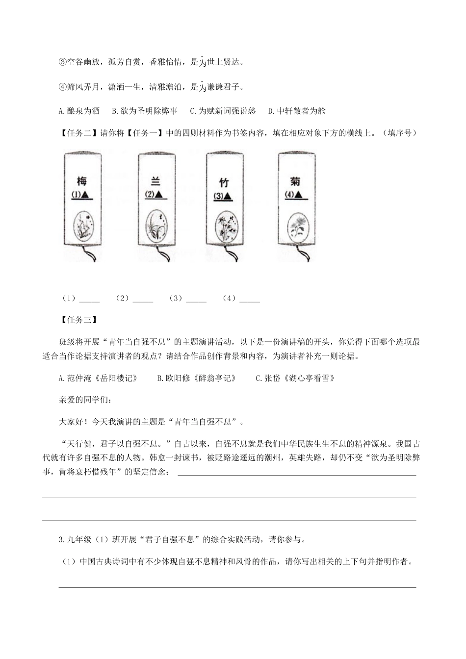 9上初中语文专项练习10：综合性学习.docx_第2页