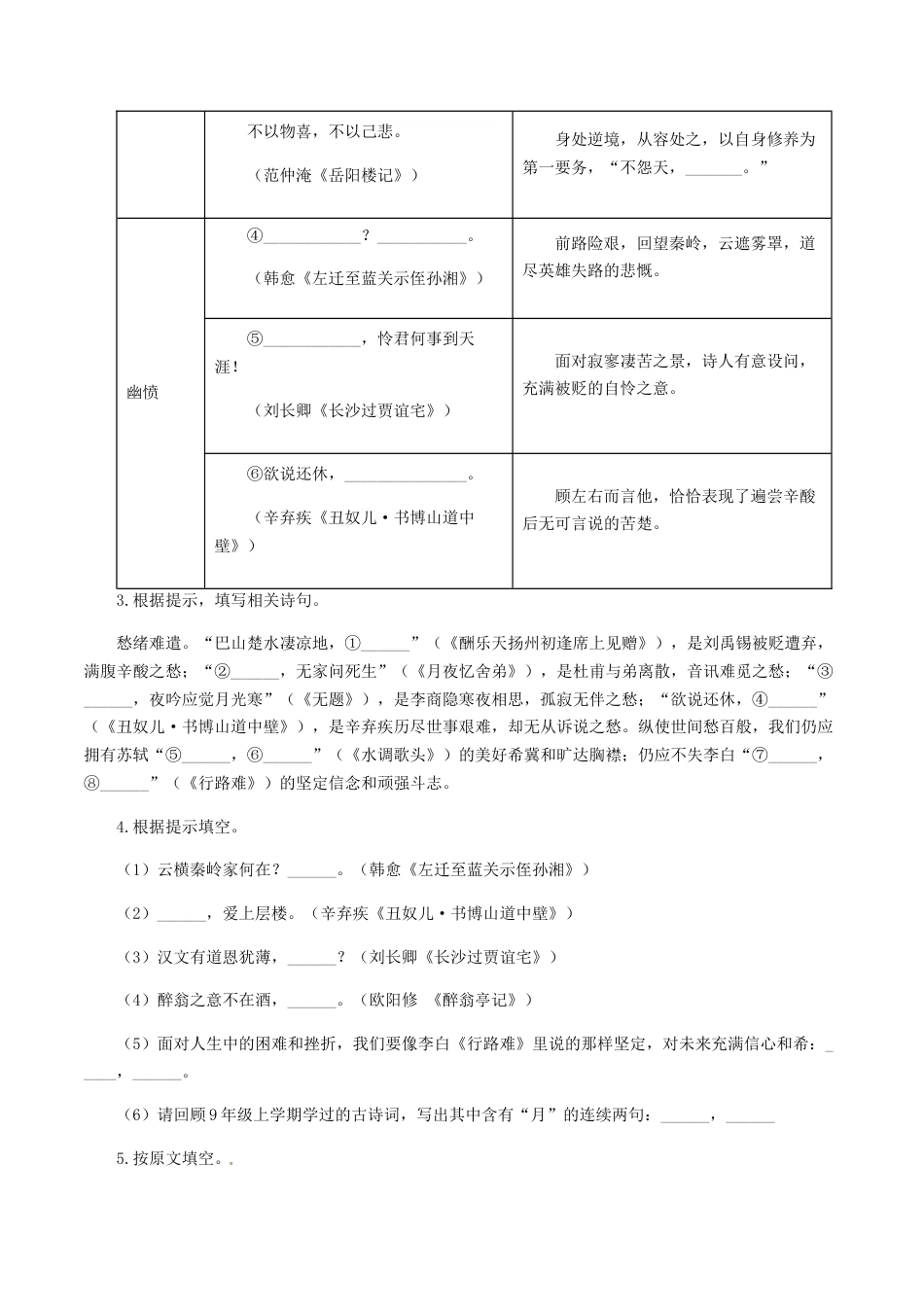 9上初中语文专项练习11：古诗文默写.docx_第2页