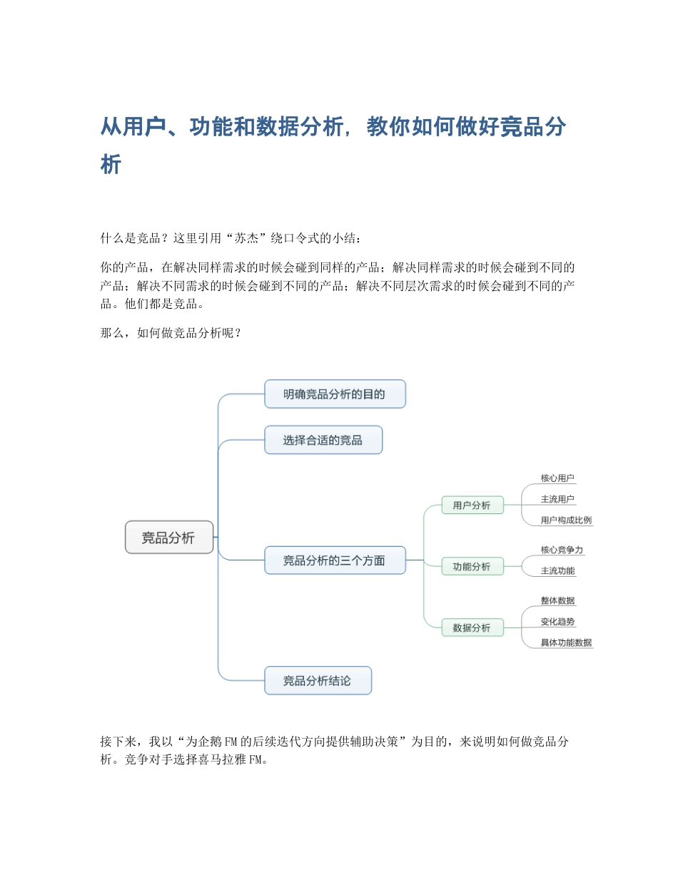 从用户、功能和数据分析，教你如何做好竞品分析.pdf_第1页