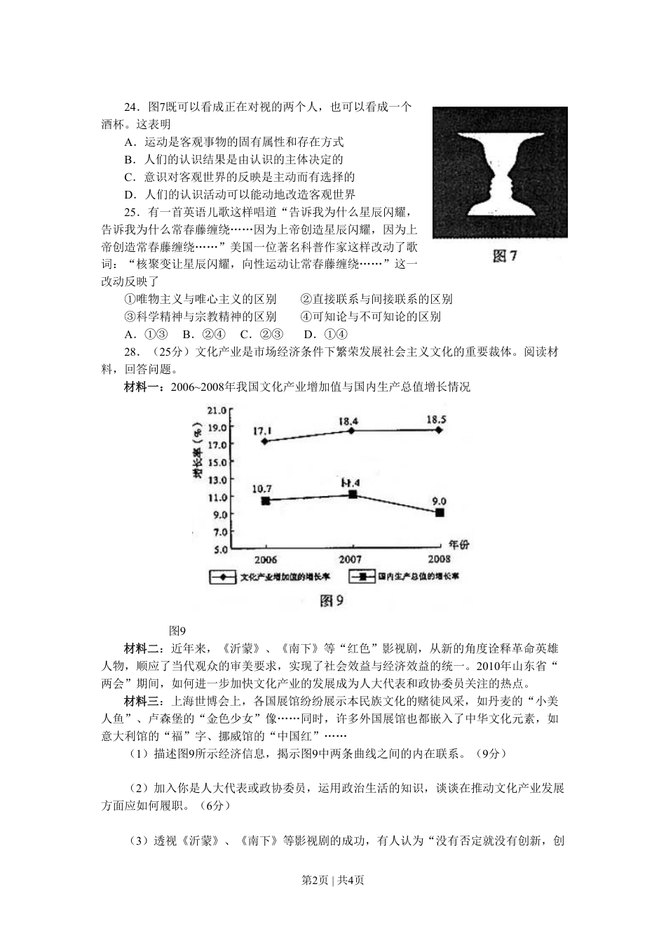 2010年高考生物政治（山东）（空白卷）.pdf_第2页