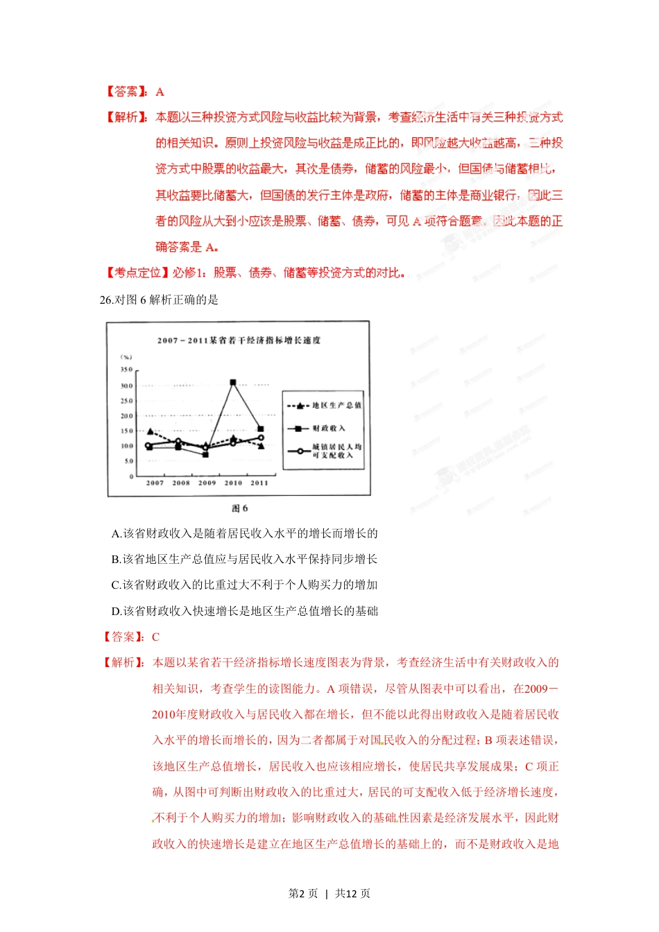 2012年高考政治试卷（广东）（解析卷）.pdf_第2页