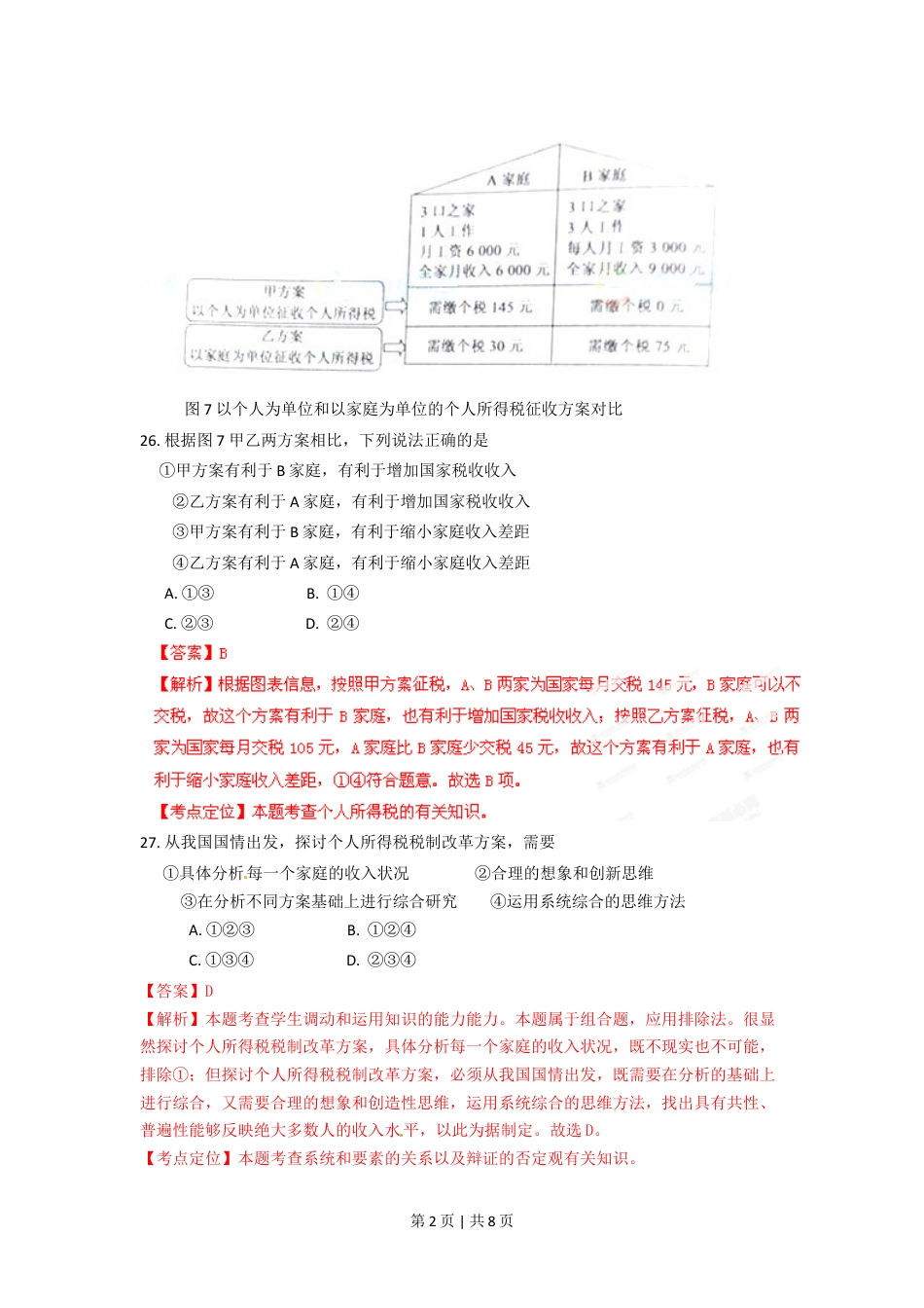 2012年高考政治试卷（重庆）（解析卷）.doc_第2页