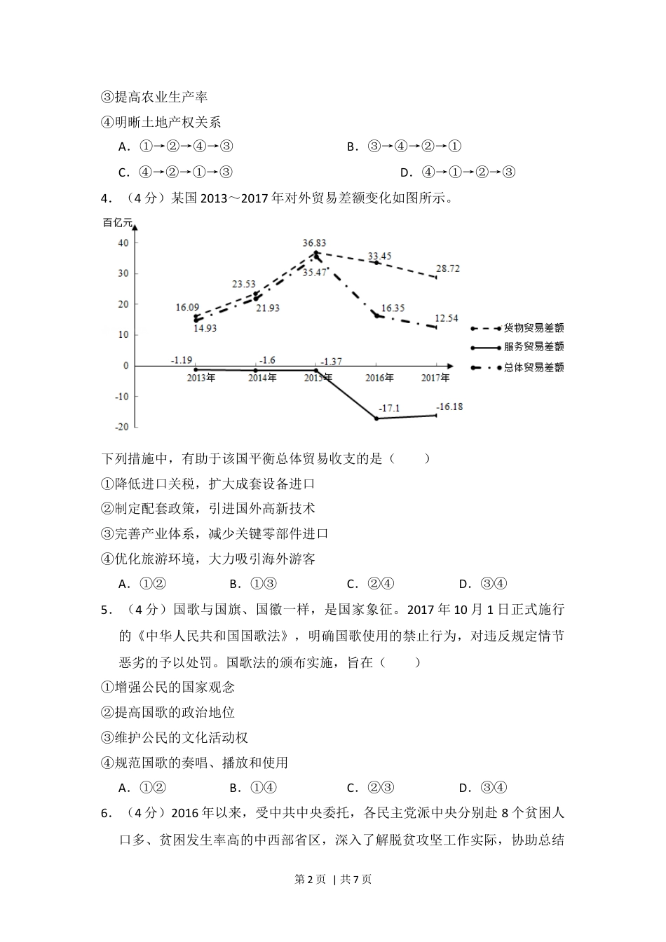 2018年高考政治试卷（新课标Ⅲ）（空白卷）.docx_第2页