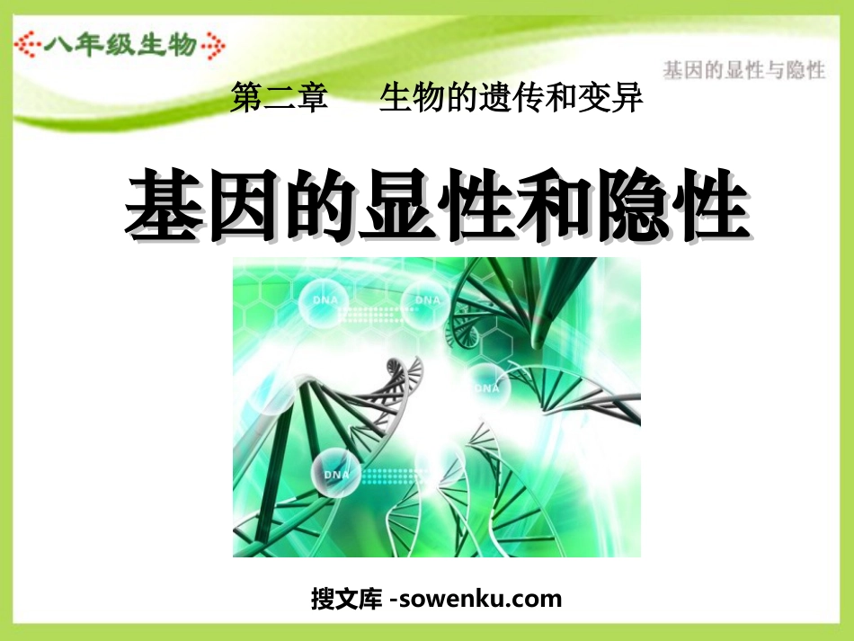 《基因的显性和隐性》生物的遗传和变异PPT课件2_第1页