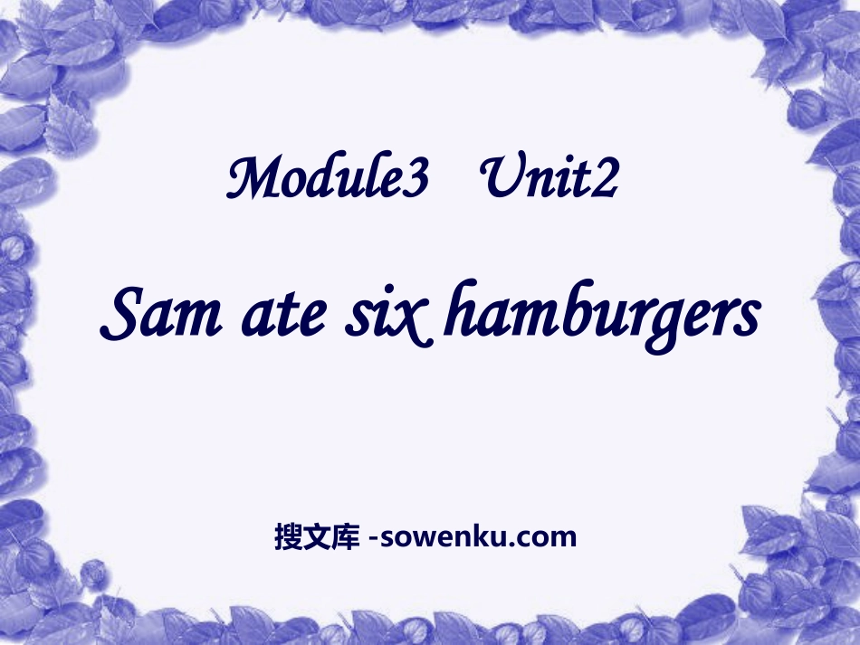 《Sam ate four hamburgers》PPT课件2_第1页