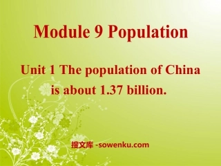 《The population of China is about 1.37 billion》Population PPT课件2