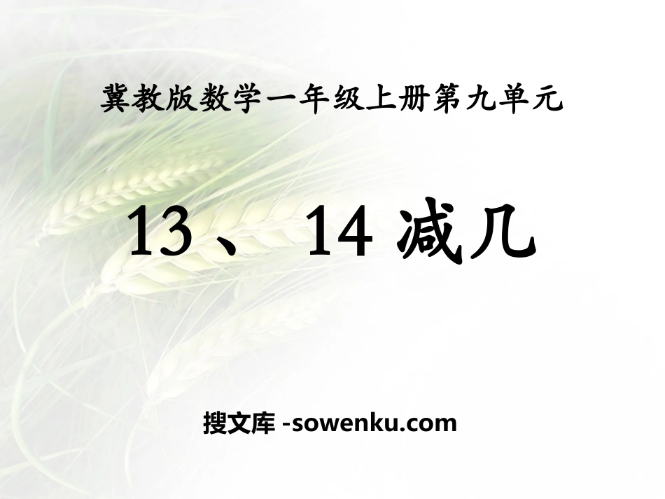 《13、14减几》20以内的减法PPT课件_第1页