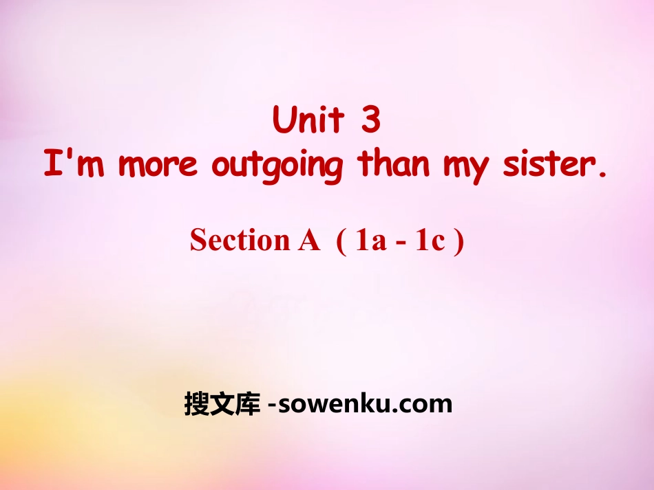 《I'm more outgoing than my sister》PPT课件17_第1页