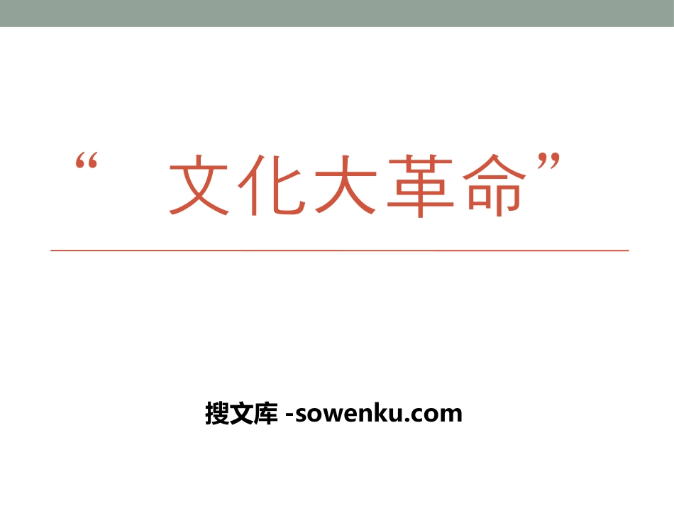 《“文化大革命”》社会主义道路的探索PPT课件_第1页