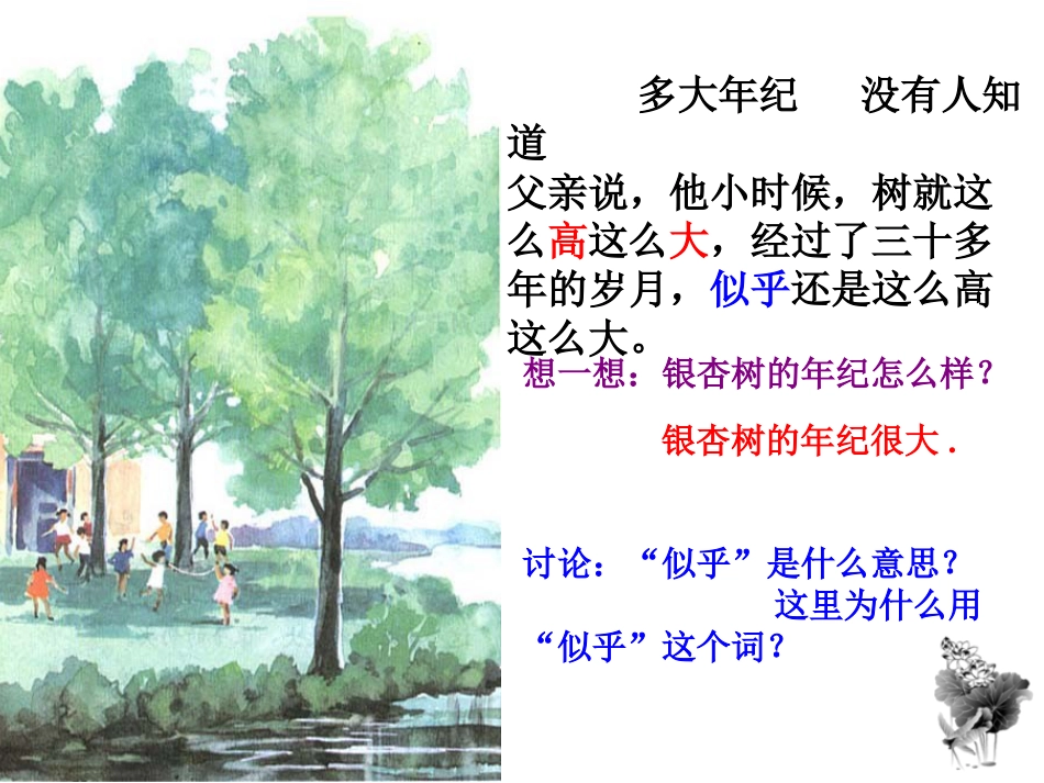 《三棵银杏树》PPT课件2_第2页