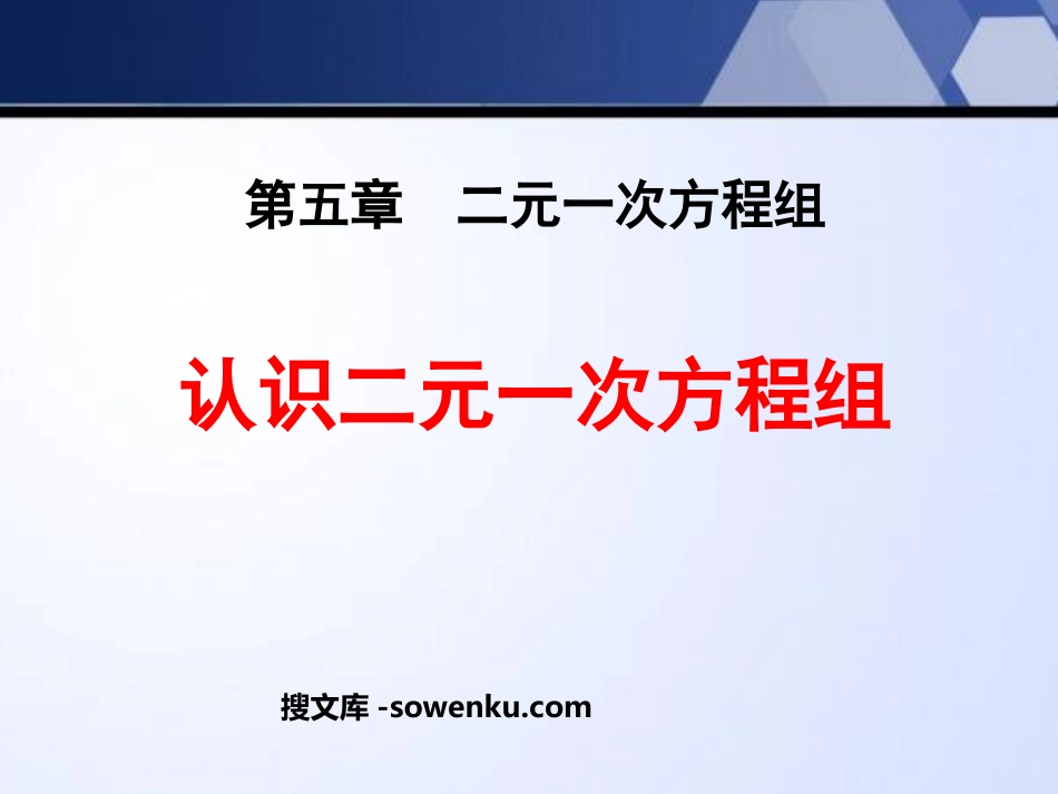 《认识二元一次方程组》二元一次方程组PPT课件2_第1页