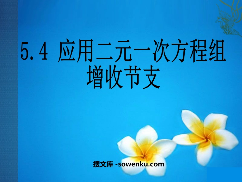 《应用二元一次方程组—增收节支》二元一次方程组PPT课件2_第1页