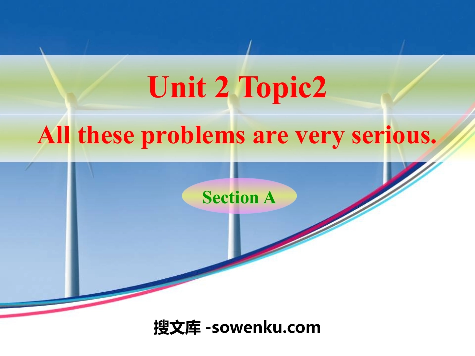 《All these problems are very serious》SectionA PPT_第1页