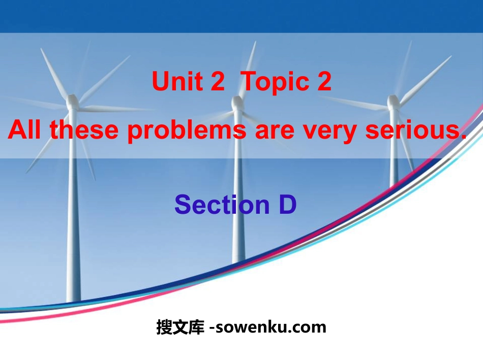 《All these problems are very serious》SectionD PPT_第1页