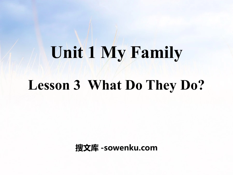 《What Do They Do?》My Family PPT课件_第1页