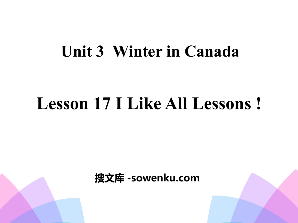 《I Like All Lessons!》Winter in Canada PPT_第1页