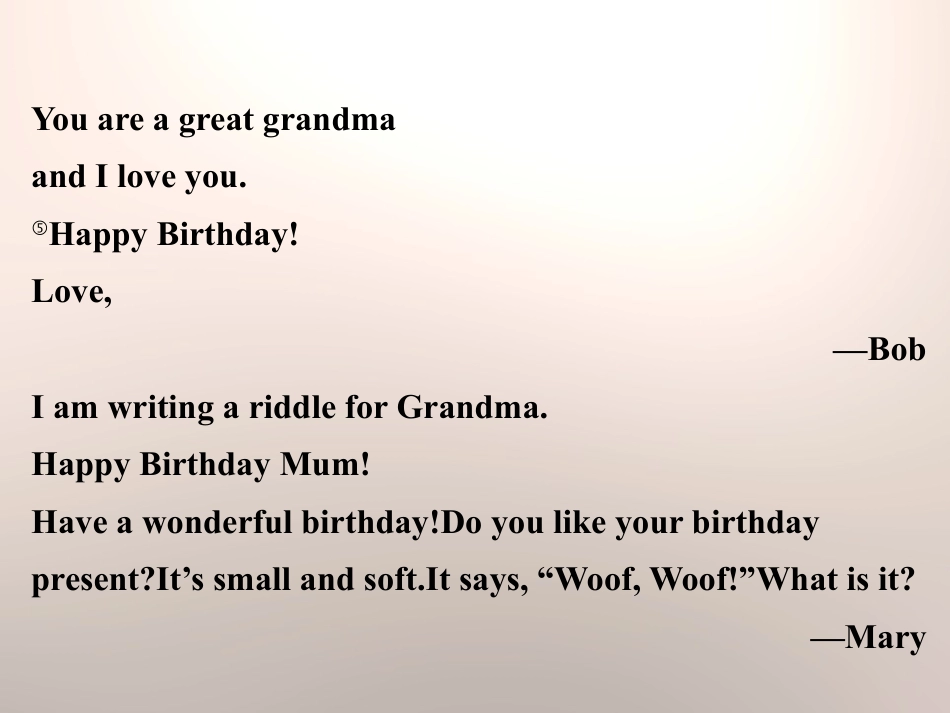 《A Birthday Card》Family and Home PPT课件_第3页