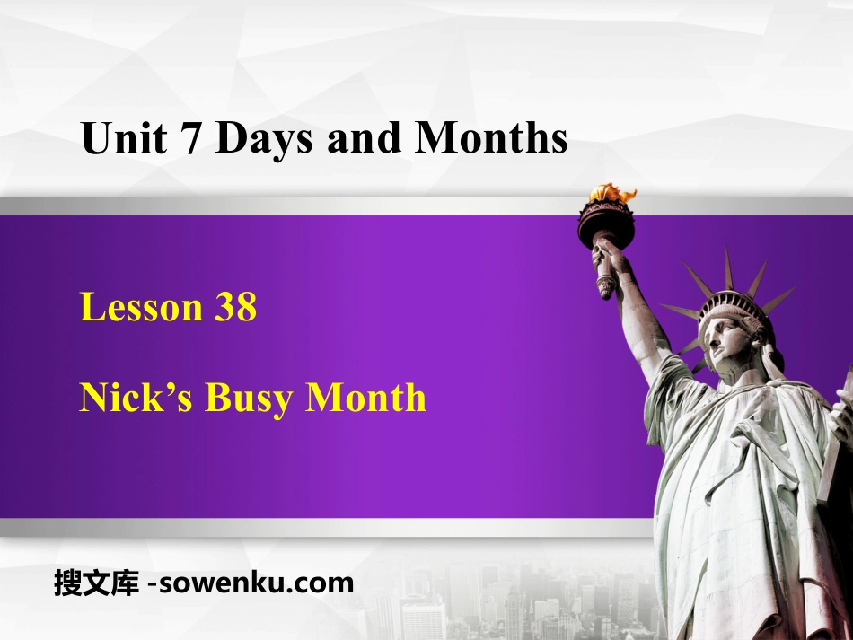 《Nick's Busy Month》Days and Months PPT课件下载_第1页