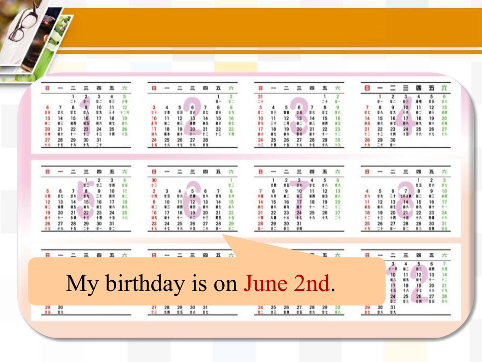 《When Is Your Birthday?》Days and Months PPT_第3页