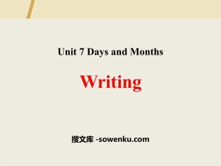 《Writing》Days and Months PPT