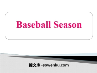 《Baseball Season》Summer Holiday Is Coming! PPT