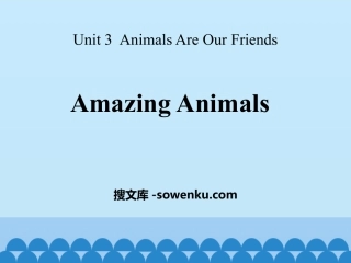 《Amazing Animals》Animals Are Our Friends PPT下载