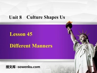 《Different Manners》Culture Shapes Us PPT下载