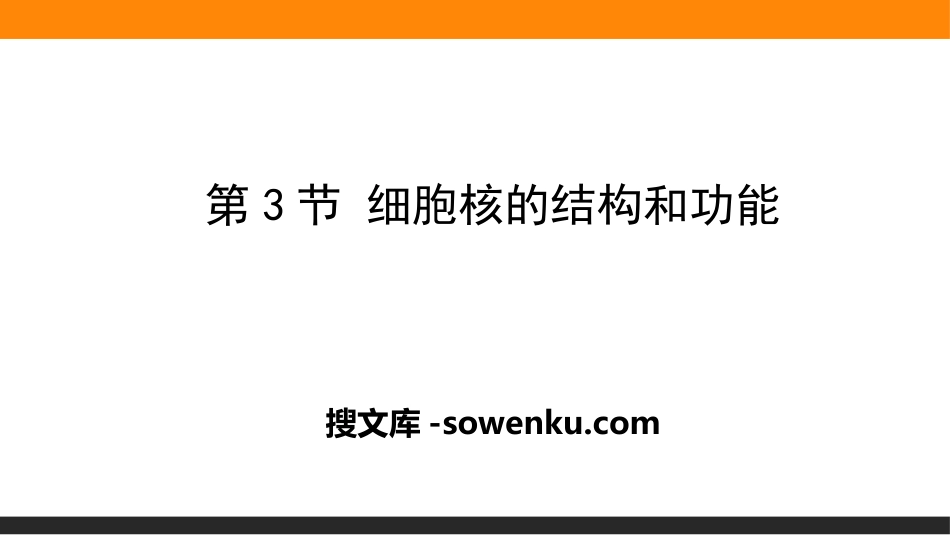 《细胞核的结构和功能》细胞的基本结构PPT课件_第1页