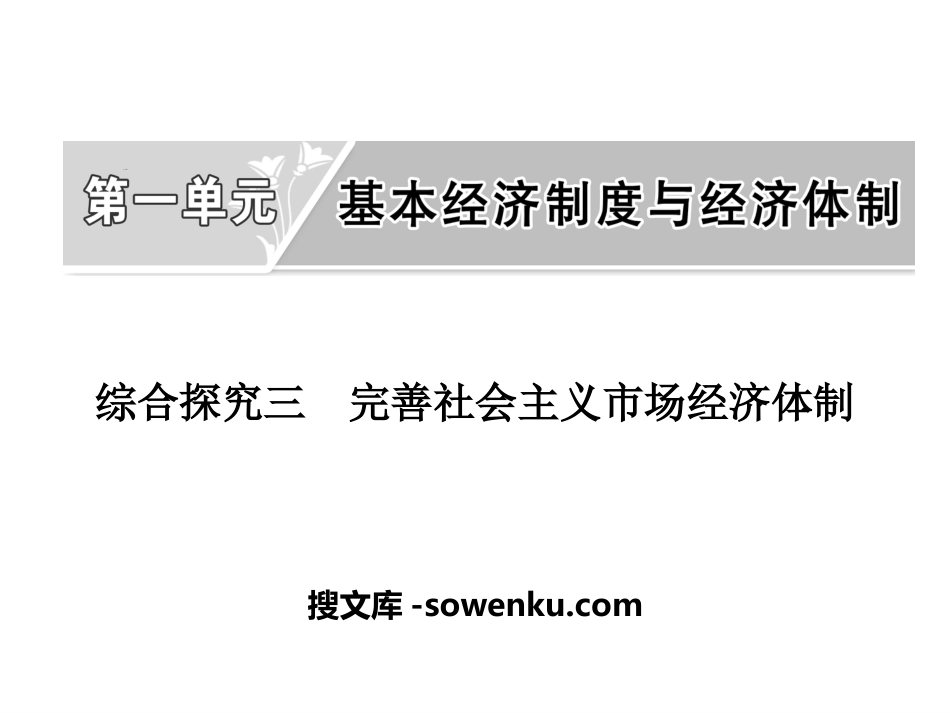 《完善社会主义市场经济体制》基本经济制度与经济体制PPT_第1页