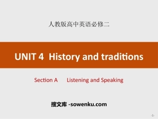 《History and traditions》Section A PPT