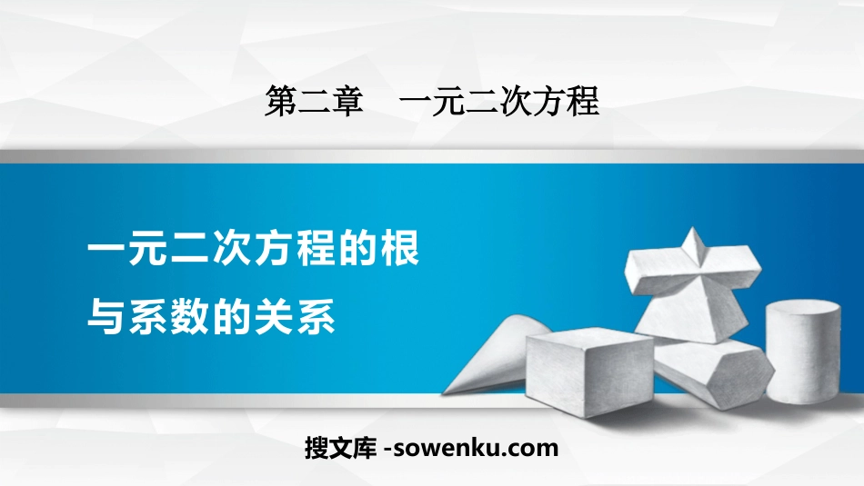 《一元二次方程的根与系数的关系》一元二次方程PPT下载_第1页