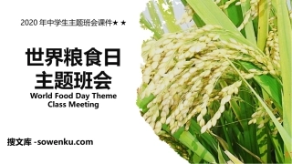 《世界粮食日主题班会》PPT班会课件