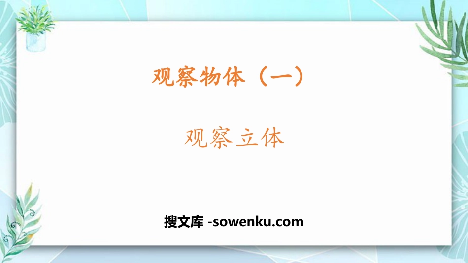 《观察立体》观察物体PPT教学课件_第1页