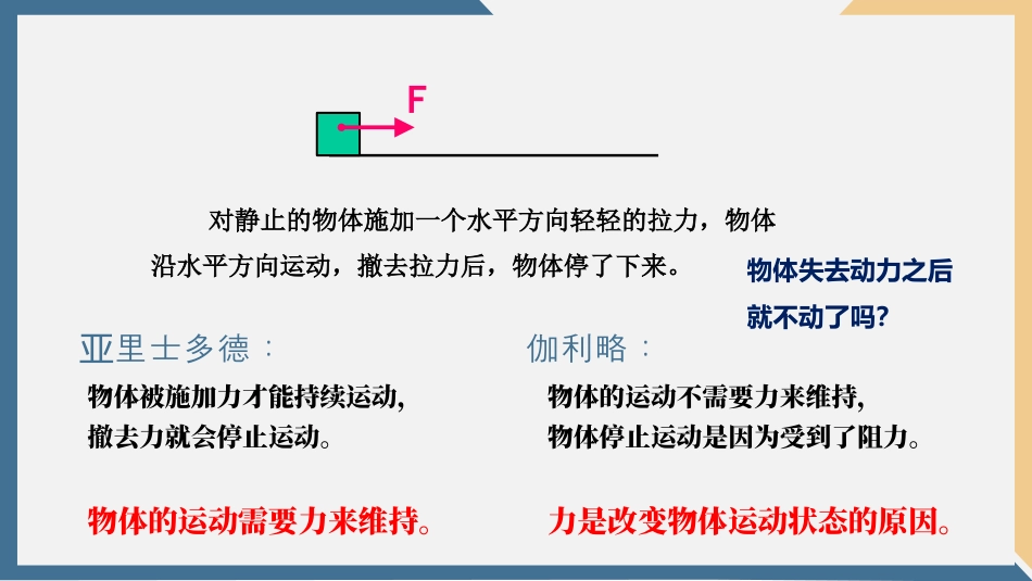 《牛顿第一定律》运动和力PPT精品教学课件_第2页