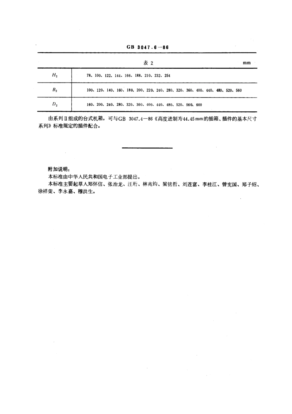 GB/T 3047.6-1986电子设备台式机箱基本尺寸系列_第2页