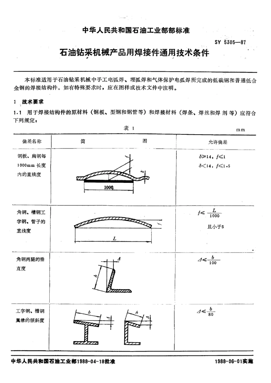 SY 5305-1987石油钻采机械产品用焊接件通用技术条件_第2页