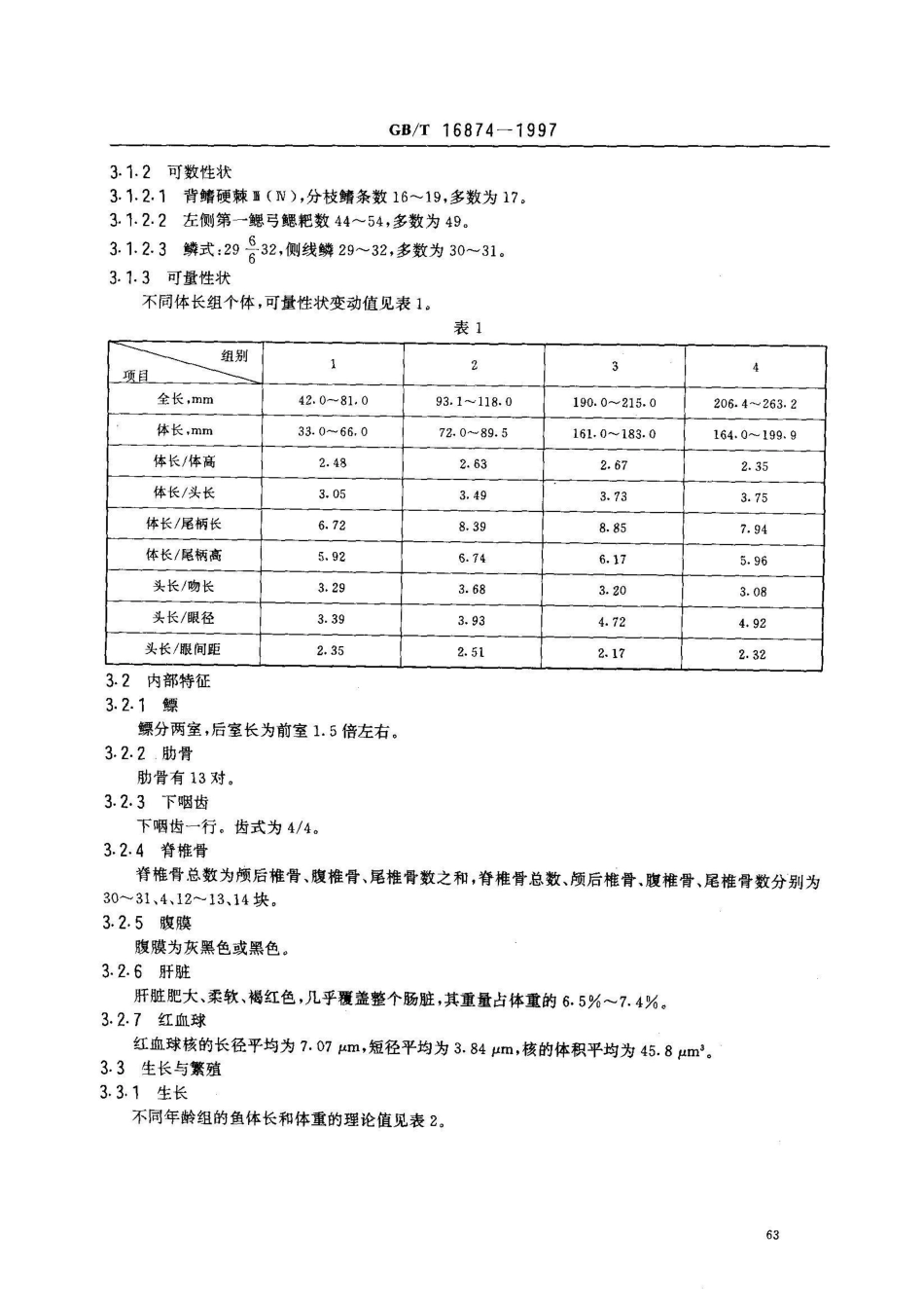 GB/T 16874-1997方正银鲫_第3页