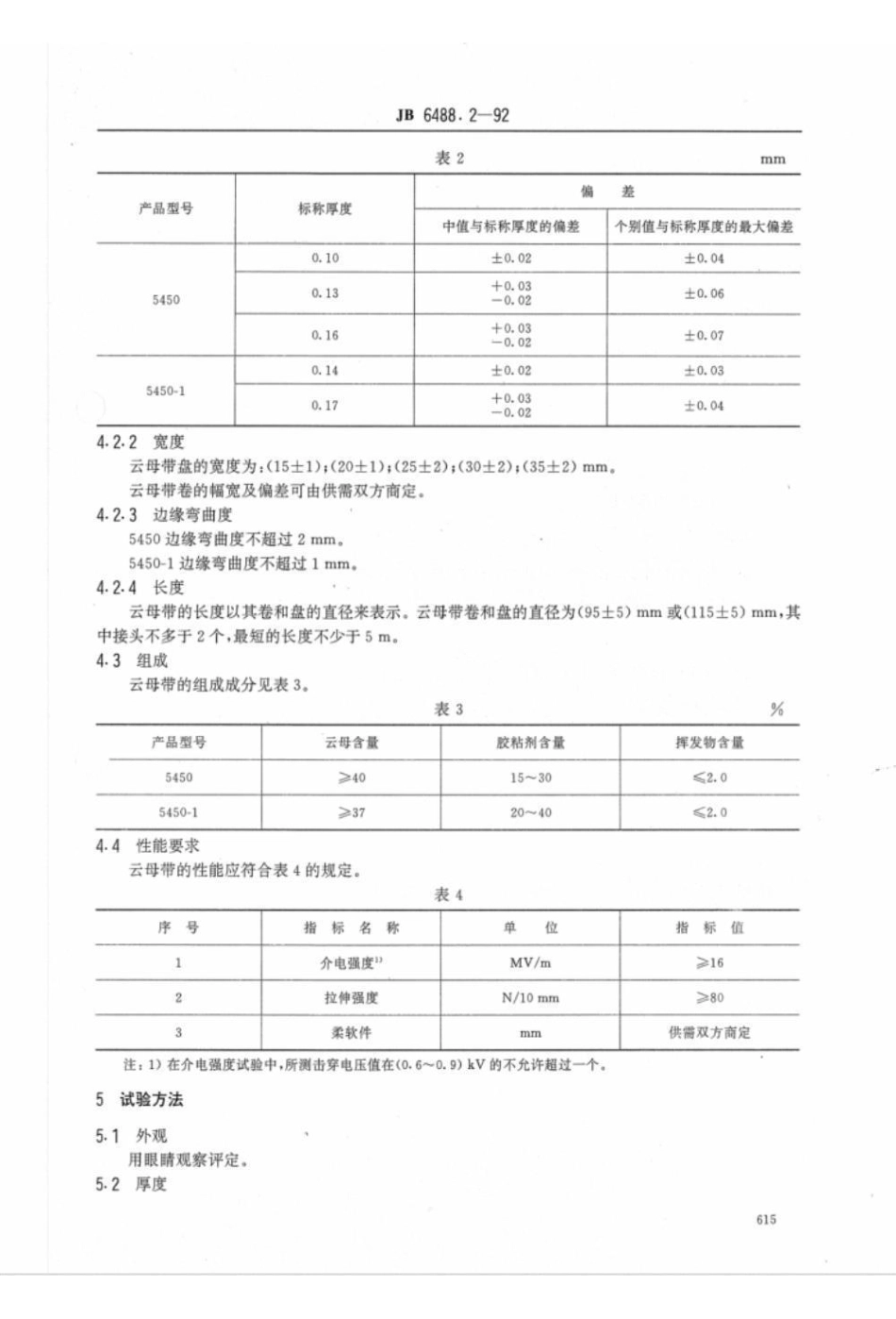 JB/T 6488.2-1992云母带 有机硅玻璃云母带_第2页