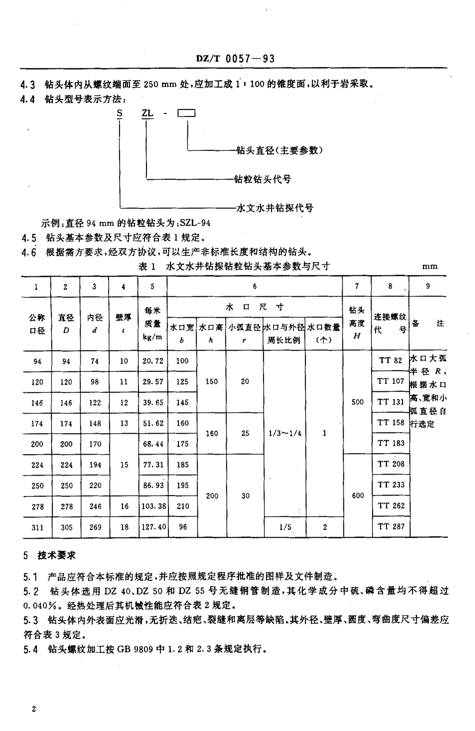 DZ/T 0057-1993水文水井钻探钻粒钻头_第3页