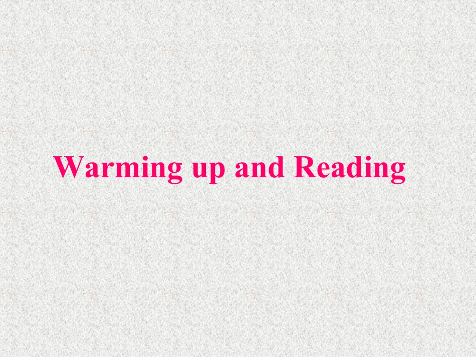 必修1 Earthquakes warming up reading优质课ppt课件下载_第1页