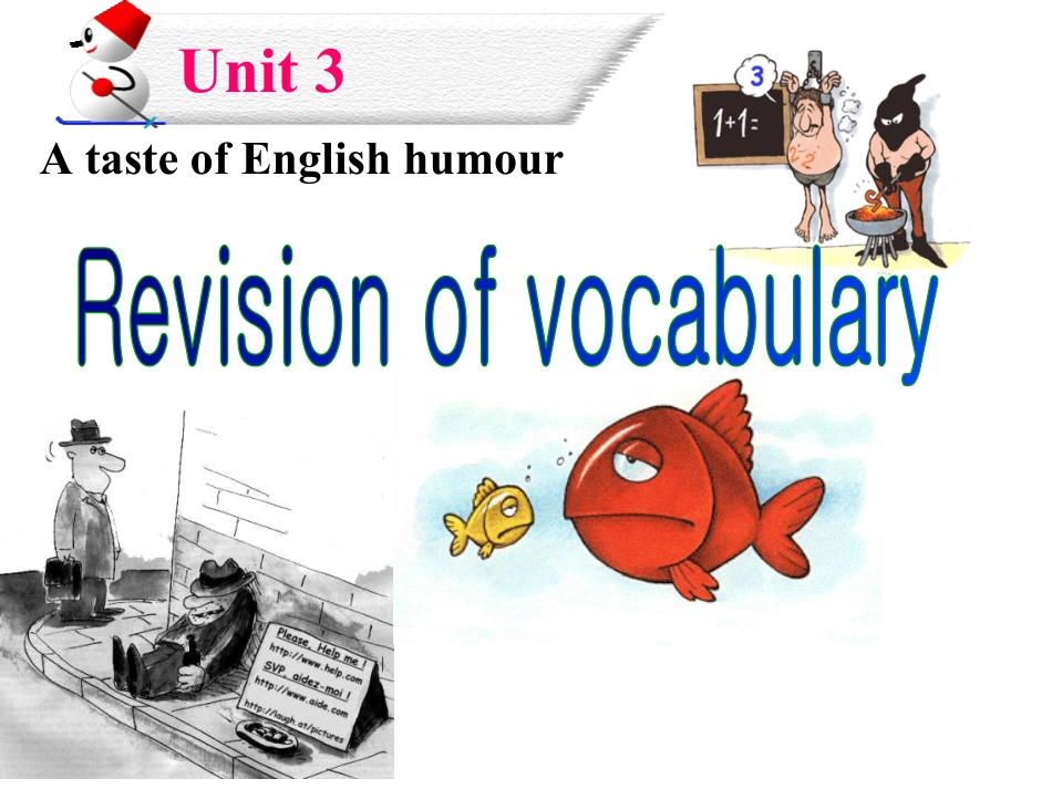 Unit3.A taste of English humour ppt复习课件下载(必修4)_第1页