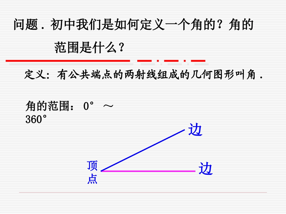 高中数学必修4公开课1.1.1任意角ppt课件下载_第2页