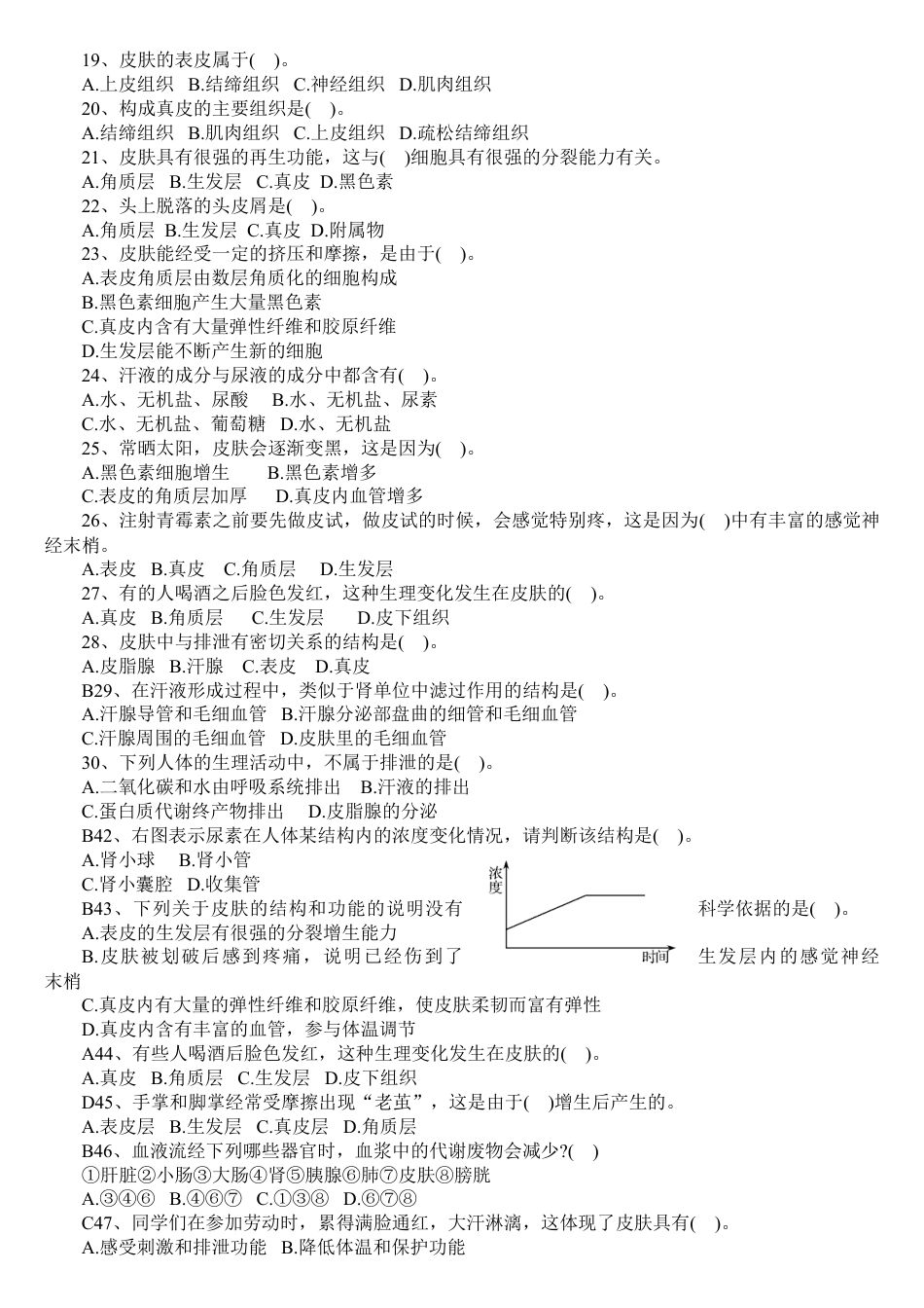 下载七年级下册生物第五章:人体内废物的排出练习试卷6_第2页