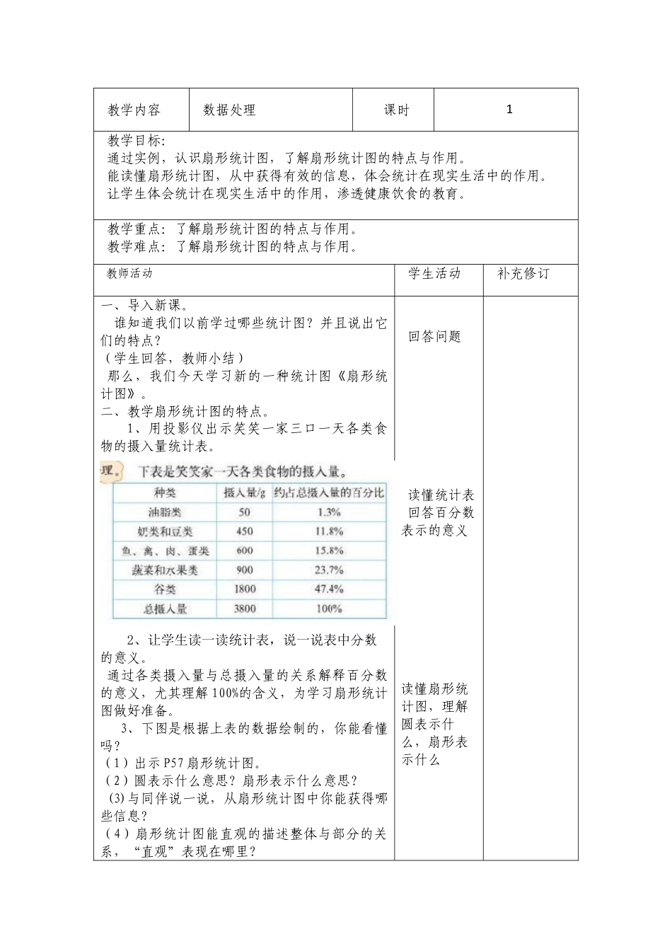 北师大版六上数学第五单元:数据处理教案教学设计下载14_第2页